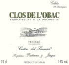 Costers del Siurana Clos de l'Obac 2002 Front Label
