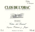 Costers del Siurana Clos de l'Obac 2002 Front Label