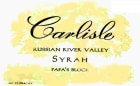 Carlisle Papa's Block Syrah 2008 Front Label