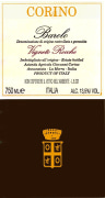 Giovanni Corino Barolo Vigna Rocche 1996  Front Label