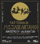 Milziade Antano Sagrantino di Montefalco 2016  Front Label