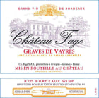 Chateau Fage Graves de Vayres 2018  Front Label