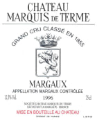 Chateau Marquis de Terme Margaux 1996  Front Label