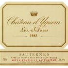 Chateau d'Yquem Sauternes (bin soiled labels) 1983  Front Label