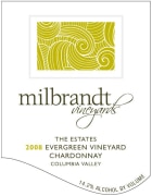 Milbrandt Evergreen Vineyard The Estates Chardonnay 2008  Front Label