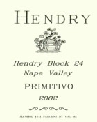 Hendry Block 24 Primitivo 2002 Front Label