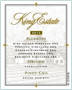 King Estate Backbone Pinot Gris 2014  Front Label