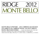 Ridge Monte Bello (1.5 Liter Magnum) 2012  Front Label