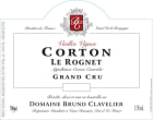 Domaine Bruno Clavelier Corton Le Rognet Vieilles Vignes Grand Cru 2018  Front Label