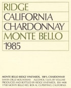 Ridge Monte Bello Chardonnay 1985  Front Label