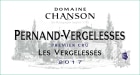 Chanson Pere & Fils Pernand-Vergelesses Les Vergelesses Premier Cru 2017  Front Label