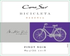 Cono Sur Bicicleta Pinot Noir 2018  Front Label