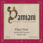 Damiani Wine Cellars Sunrise Hill Vineyard Pinot Noir 2012 Front Label