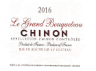 Chateau du Coudray-Montpensier Le Grand Bouqueteau Chinon 2016 Front Label