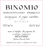 Azienda Agricola Binomio Montepulciano d'Abruzzo Riserva 2019  Front Label