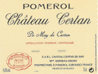 Chateau Certan de May  2020  Front Label