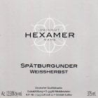 Hexamer Nahe Spatburgunder Weissherbst Halbtrocken 2018  Front Label