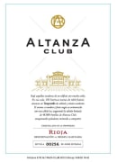 Bodegas Altanza Club 2014  Front Label