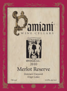 Damiani Wine Cellars Reserve Merlot 2012  Front Label
