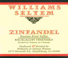 Williams Selyem Bacigalupi Vineyard Zinfandel 2016 Front Label