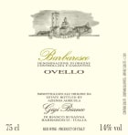 Azienda Agricola Gigi Bianco Barbaresco Ovello 2012  Front Label