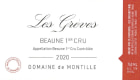 Domaine de Montille Beaune Les Greves Premier Cru 2020  Front Label