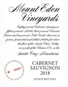 Mount Eden Vineyards Estate Cabernet Sauvignon 2018  Front Label