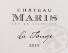 Chateau Maris La Touge 2019  Front Label