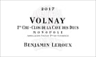 Benjamin Leroux Volnay Clos de la Cave des Ducs Premier Cru 2017  Front Label