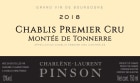 Charlene & Laurent Pinson Chablis Montee de Tonnerre Premier Cru 2018  Front Label