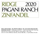 Ridge Pagani Ranch Zinfandel 2020  Front Label