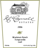 McConnell Estates Winery Wackman Ranch Tempranillo 2006  Front Label