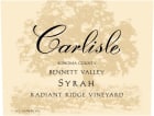 Carlisle Radiant Ridge Vineyard Syrah 2019  Front Label