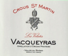 Crous St Martin Vacqueyras Les Volutes 2019  Front Label