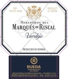 Marques de Riscal Rueda Blanco 2021  Front Label