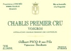 Gilbert Picq Chablis Vosgros Premier Cru 2018  Front Label
