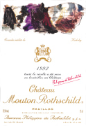 Chateau Mouton Rothschild  1992  Front Label