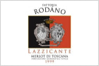 Rodano Toscana Lazzicante Merlot 1999  Front Label