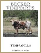 Becker Vineyards Tempranillo 2016  Front Label