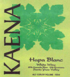 Kaena Wines Hapa Blanc 2012  Front Label
