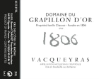 Domaine du Grapillon d'Or Vacqueyras 2019  Front Label