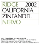 Ridge Nervo Zinfandel 2002  Front Label