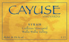 Cayuse Cailloux Vineyard Syrah 2018  Front Label