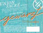 Union Sacre 40 Days on the Skin Gewurztraminer 2021  Front Label