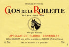 Clos de la Roilette Fleurie 2022  Front Label