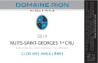 Patrice Rion Nuits-Saint-Georges Clos des Argillieres Premier Cru 2019  Front Label