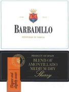 Barbadillo Amontillado Medium Dry Sherry  Front Label