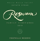 Reynvaan Foothills Reserve Syrah 2019  Front Label