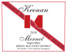 Keenan Mernet Reserve 2018  Front Label