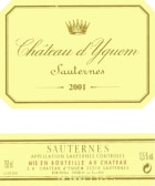 Chateau d'Yquem Sauternes 2001  Front Label